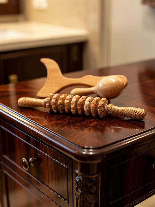 🌿 Wooden Lymphatic Drainage Roller 3 Piece Set - not just a roller — it’s your body’s reset button.